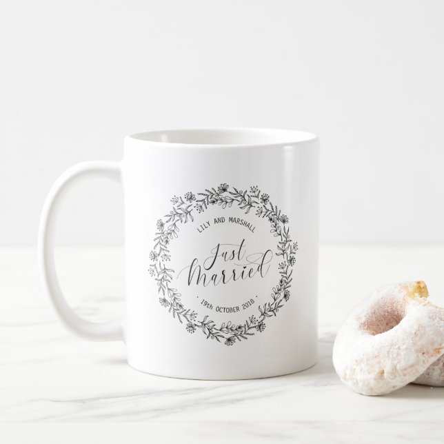 Apenas taza floral casada personalizada del | (Con donut)