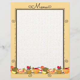 Aperitivo colorido menú de la cena membrete