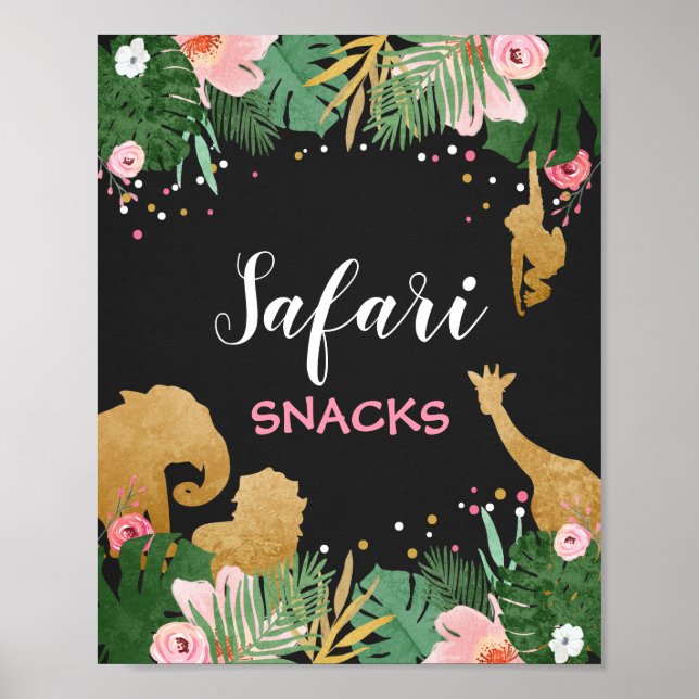 Aperitivos de safari Rótulo decoración de la mesa  (Frente)