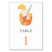 Aperol spritz - número de mesa de boda