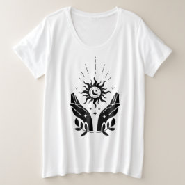 Apertura de manos, sol y luna Vibes camiseta