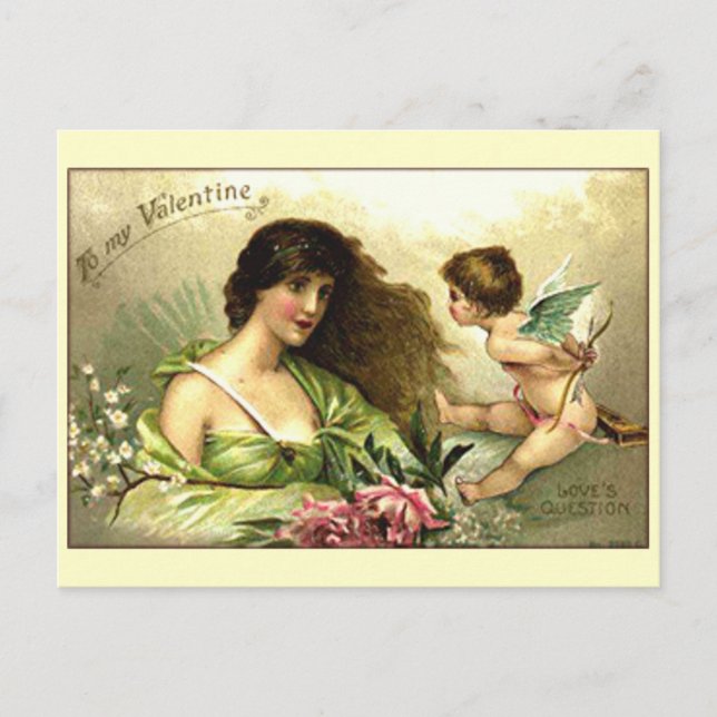 Aphrodite y Cupid de la tarjeta del día de San (Anverso)