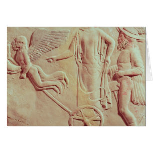 Aphrodite y Hermes que montan en un carro
