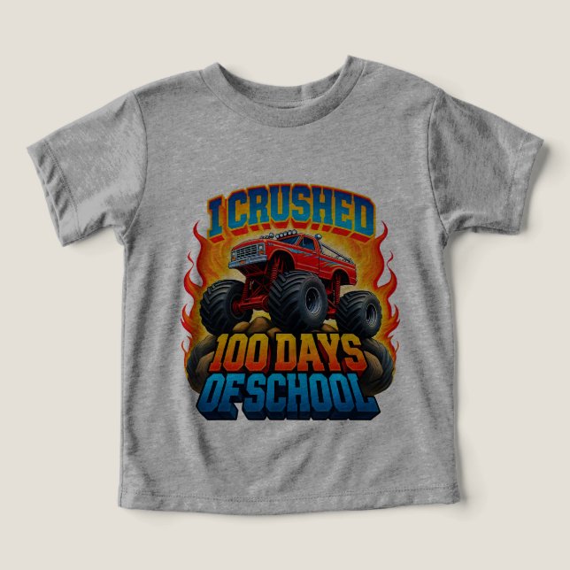 Aplasté 100 Días De Monstruo Escolar Para Niños (Diseño delantero )