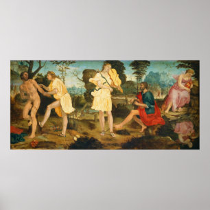 Apolo y Marsias - M. Anselmi Póster de Arte Fino