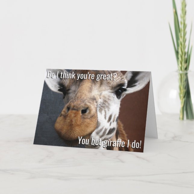 Apostar Tarjeta de Alentamiento Giraffe (Anverso)