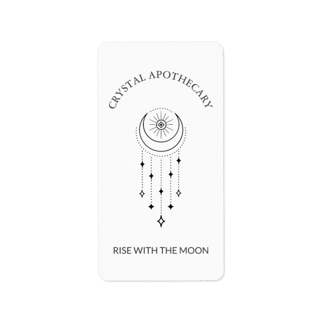 Apóthecario moderno de la luna, vela, etiqueta rit (Frente)