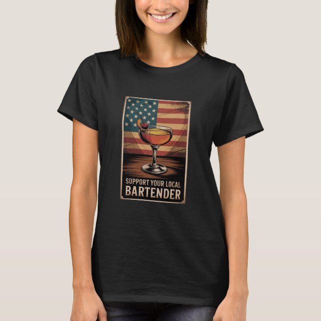 Apoya a tu bartender local camiseta de cerveza con (Anverso)