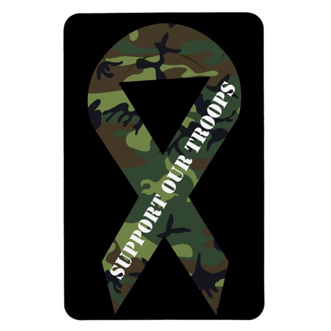 Apoya nuestro imán verde de cinta de camo (Vertical)