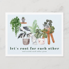 Apoyándote | Tarjeta Postal de Plantas en Macetas