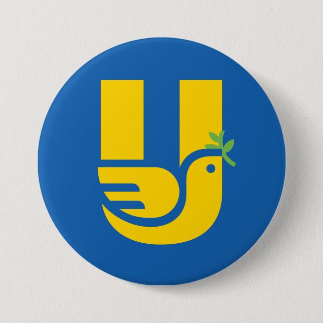 Apoyar a Ucrania | Botón de paz de UA (Anverso)