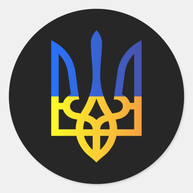 Apoyar a Ucrania | Pegatina tridente (Anverso)