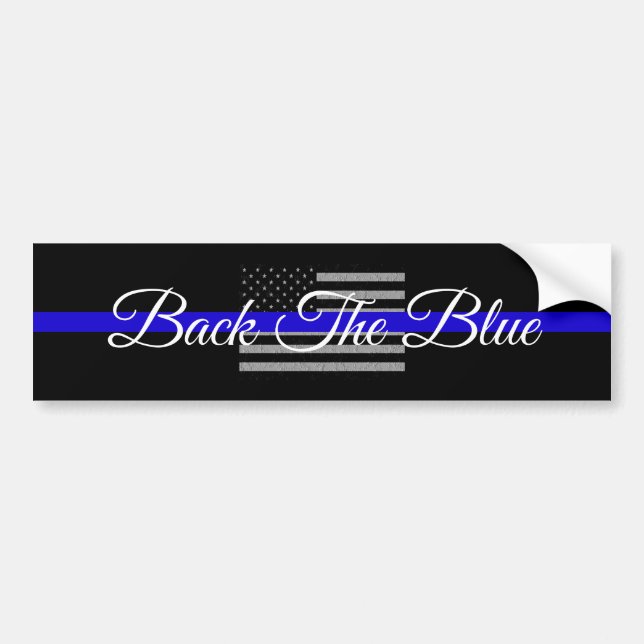 APOYAR EL AZUL CALCOMANÍA DE PARACHOQUES DE POLICÍ (Frente)