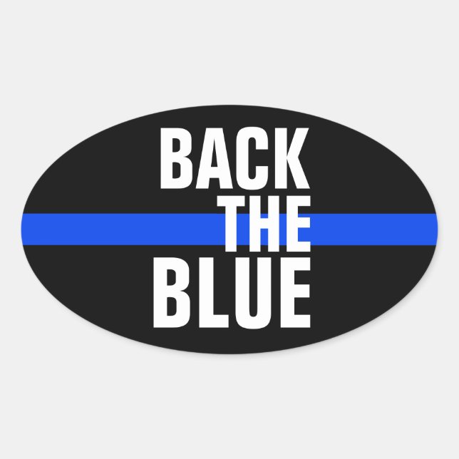 APOYAR EL AZUL CALCOMANÍA DE PARACHOQUES DE POLICÍ (Anverso)