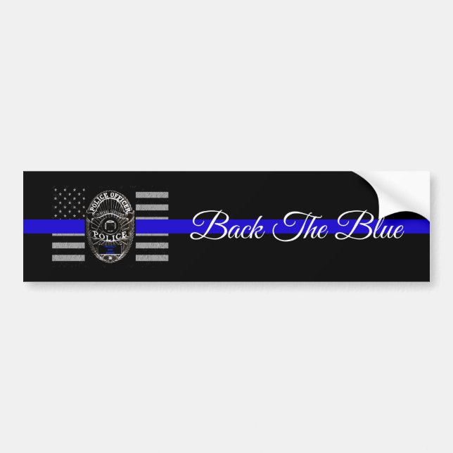 APOYAR EL AZUL CALCOMANÍA DE PARACHOQUES DE POLICÍ (Frente)