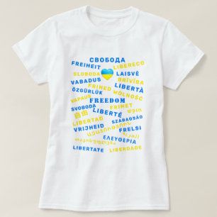 Apoyar la camiseta internacional multilingüe de Uc