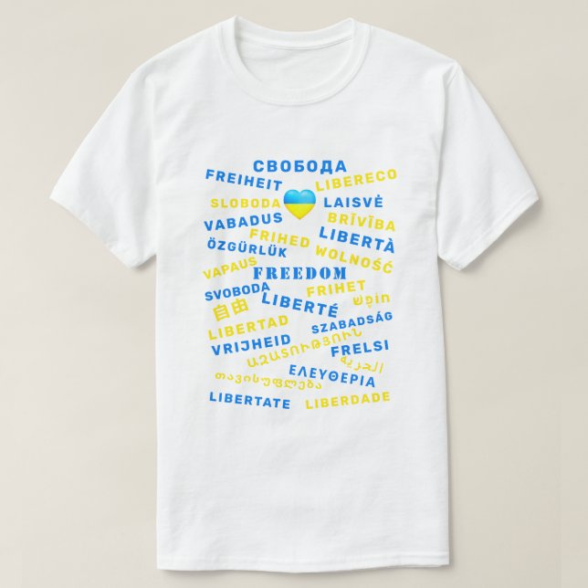 Apoyar la libertad de camisetas de Ucrania Textos  (Diseño del anverso)