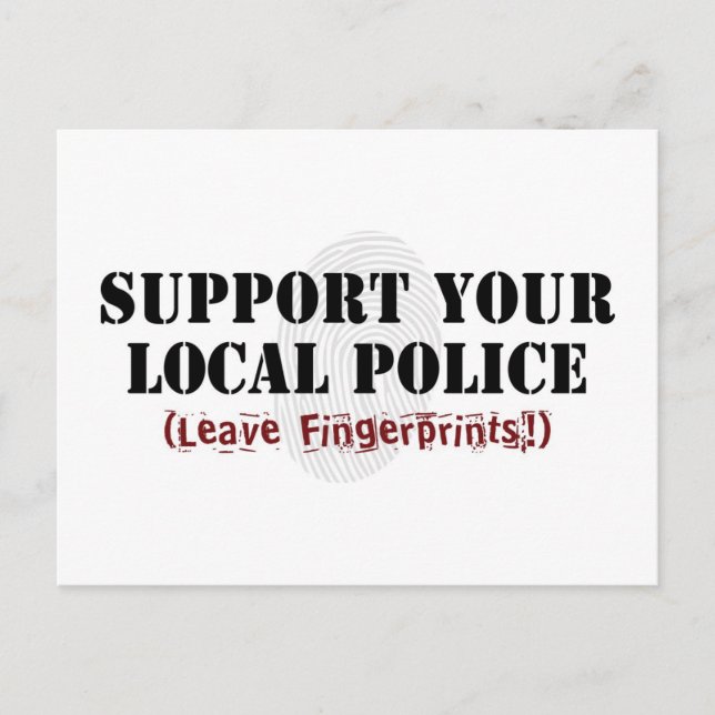Apoye a su Policía Local Tarjeta Postal (Anverso)