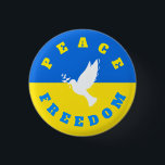 Apoyo a Ucrania botón de paz para la libertad<br><div class="desc">Apoya a los Botones de Ucrania - Paloma de la Paz - Bandera Ucraniana - Libertad - Solidaridad - Juntos Fuerte - ¡Victoria de la Libertad! Hagamos del mundo un lugar mejor - ¡todos juntos! Un mundo mejor comienza - depende - ¡los necesita también! Puede transferir a más de 1000...</div>