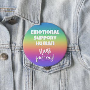 Apoyo emocional Abrazos humanos Botón Arcoiris