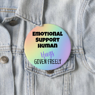 Apoyo emocional Abrazos humanos Botón Arcoiris