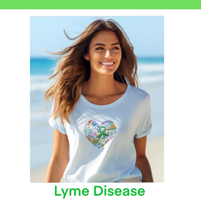 Apoyo y concienciación sobre la enfermedad de Lyme (Lyme Disease, Green Ribbon, Womans Plus)