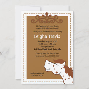 Appaloosa Horse Neutral 5x7 Invitación Baby Shower