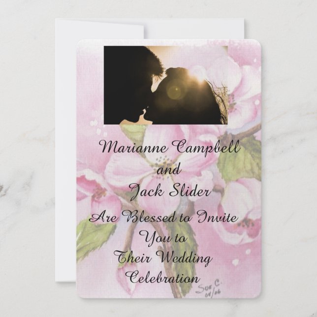 APPLE BLOSSOMS PERSONALIZABLE INVITACIÓN DE BODA (Anverso)