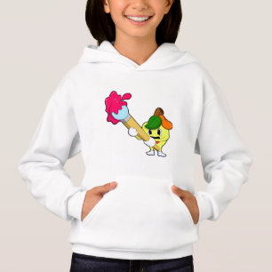 Apple como pintador con pincel de pintura