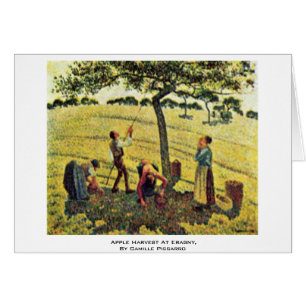 Apple cosecha en Eragny, por Camille Pissarro