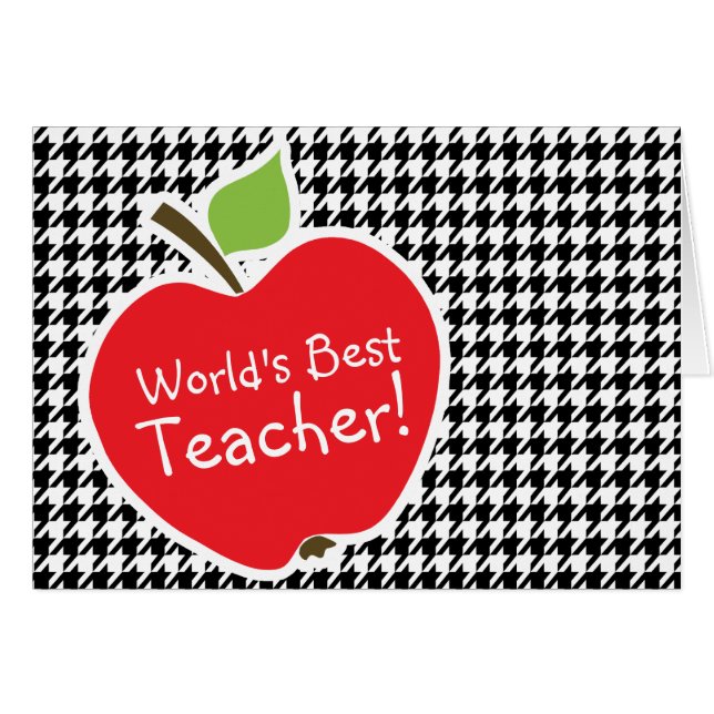 Apple en Black & White Houndstoth (Anverso (Horizontal))