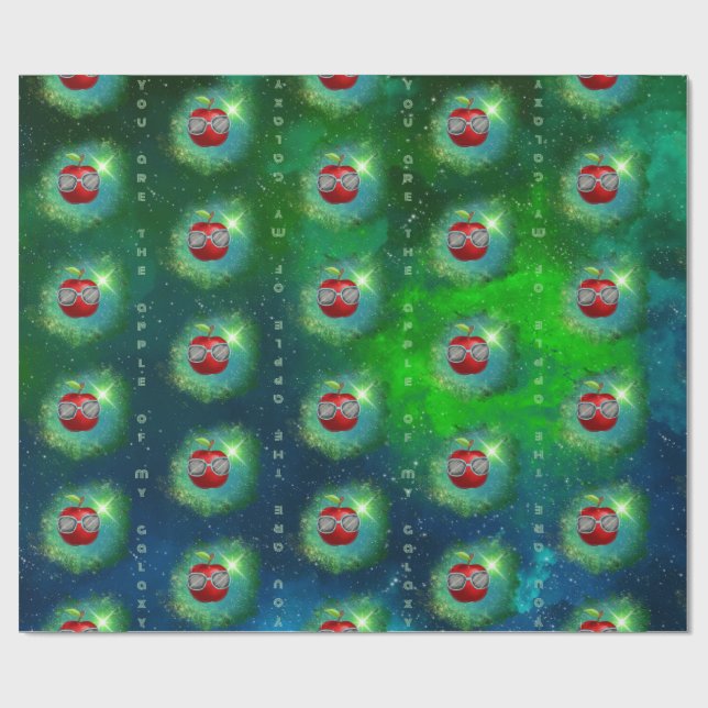 Apple en papel de envolvimiento de galaxia de agra (Superficie plana)