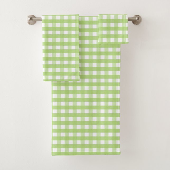 Apple Green y White Gingham Check (In situ)