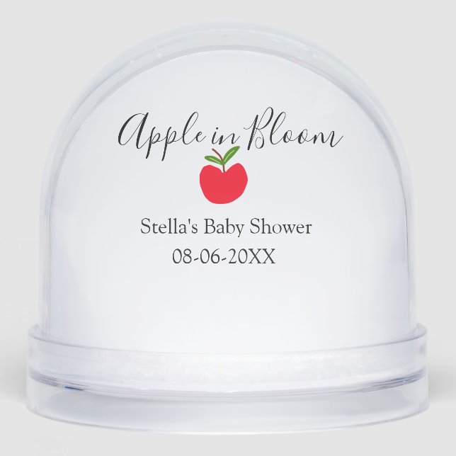 Apple in bloom baby shower red apple name date  (Anverso)