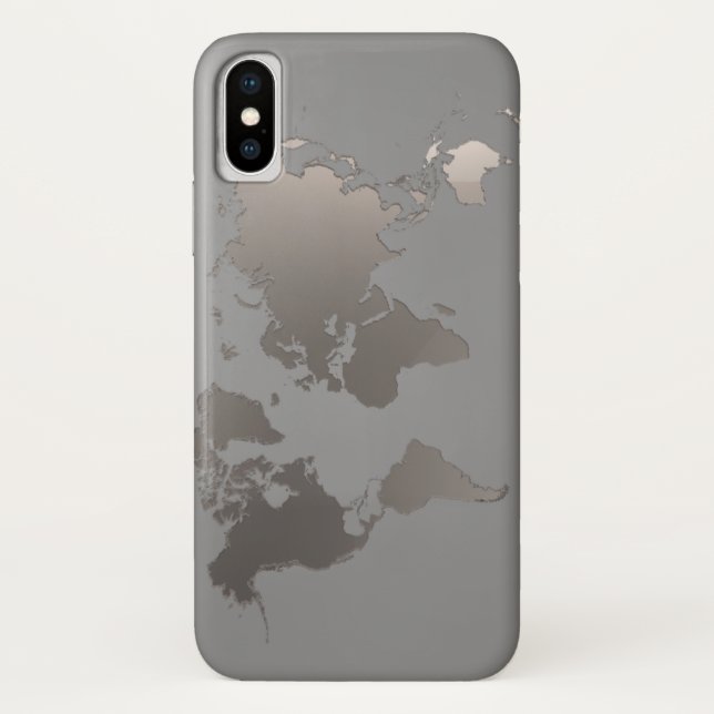Apple iPhone X Funda World Map Business Travel Gre (Reverso)