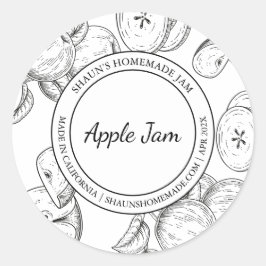 Apple Jam Sketch Etiqueta moderna