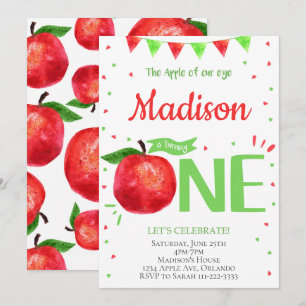 Apple of our Eye 1er cumpleaños invitación