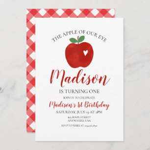 Apple of our Eye 1er cumpleaños invitación