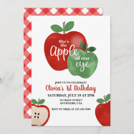 Apple of our Eye 1er cumpleaños invitación