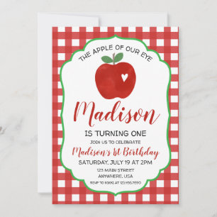 Apple of our Eye 1er cumpleaños invitación