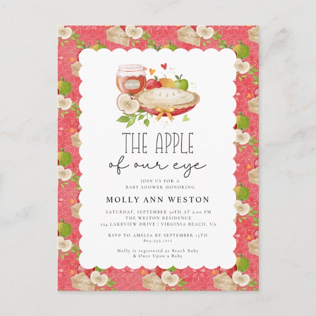 Apple of our Eye Baby Shower Invitación (Anverso)