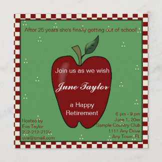 Apple para la invitación del fiesta de retiro del