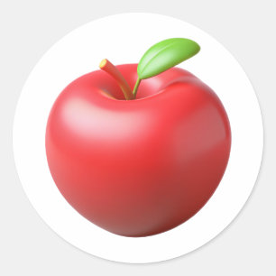 Apple Plastic 3D - Etiqueta redonda brillante
