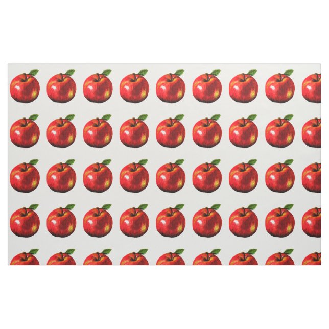 Apple rojo imprime la tela ("Cuarto gordo" (fat quarter))