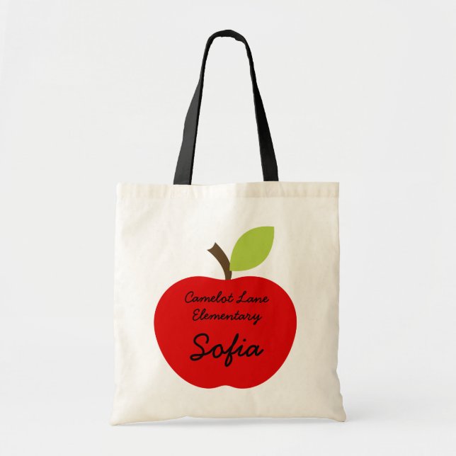 Apple rojo personalizó la bolsa de libros de (Frente)