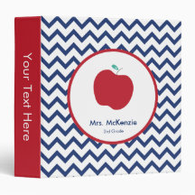 Apple y carpeta rojos del profesor 3-Ring de