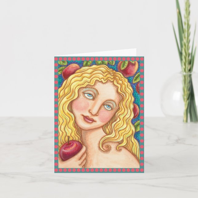 APPLE Y EVE TARJETA DE NOTA DE ARTE FOLLETO BIBÍLI (Anverso)
