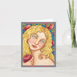 APPLE Y EVE TARJETA DE NOTA DE ARTE FOLLETO BIBÍLI