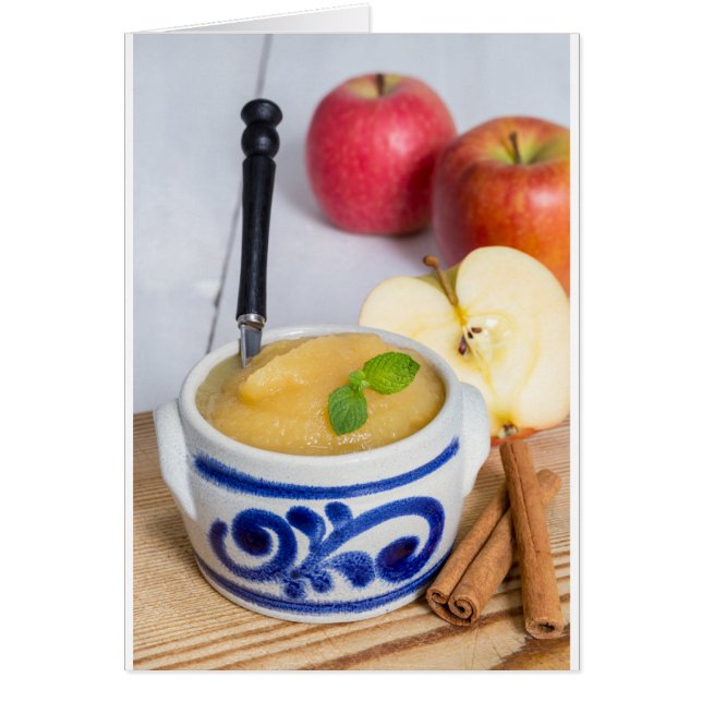 Applesauce con canela en tazón de gres (Frente)