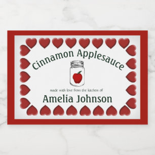 Applesausto hecho con amor Etiqueta de producto 3"